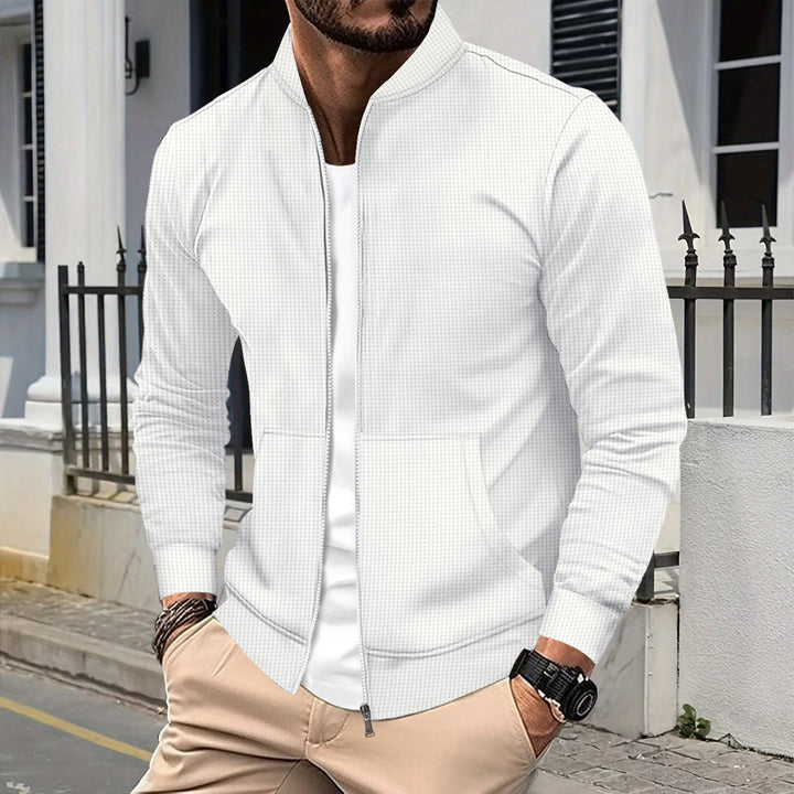 Stilla | Zip Jakke Sporty Pasform Struktureret Stof Ribkanter Forlommer