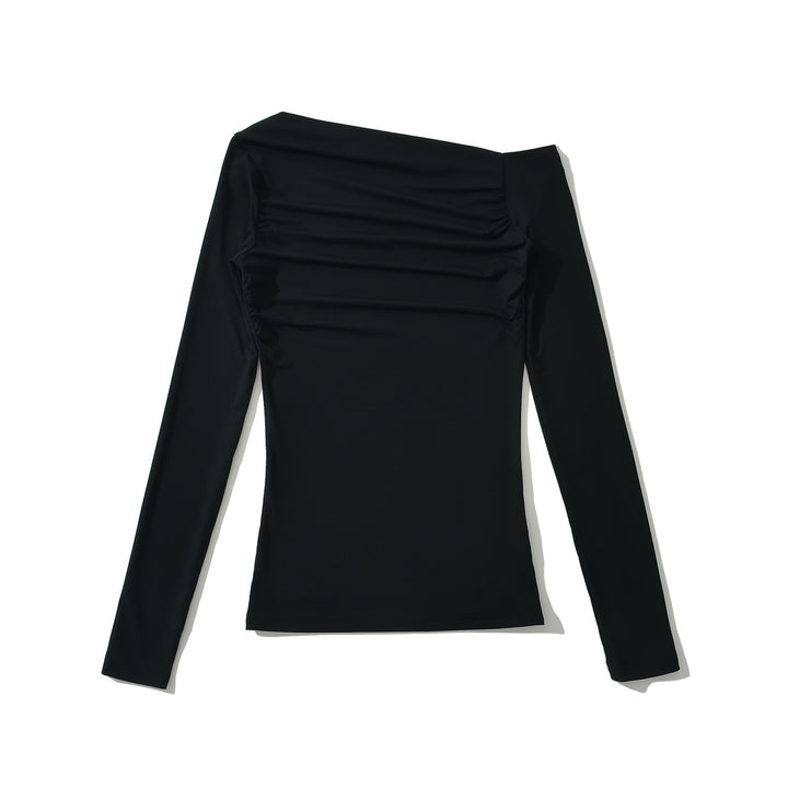 Damer Figurskæmmende Langærmet top med elegant drapering og smart bådudskæring Stilla