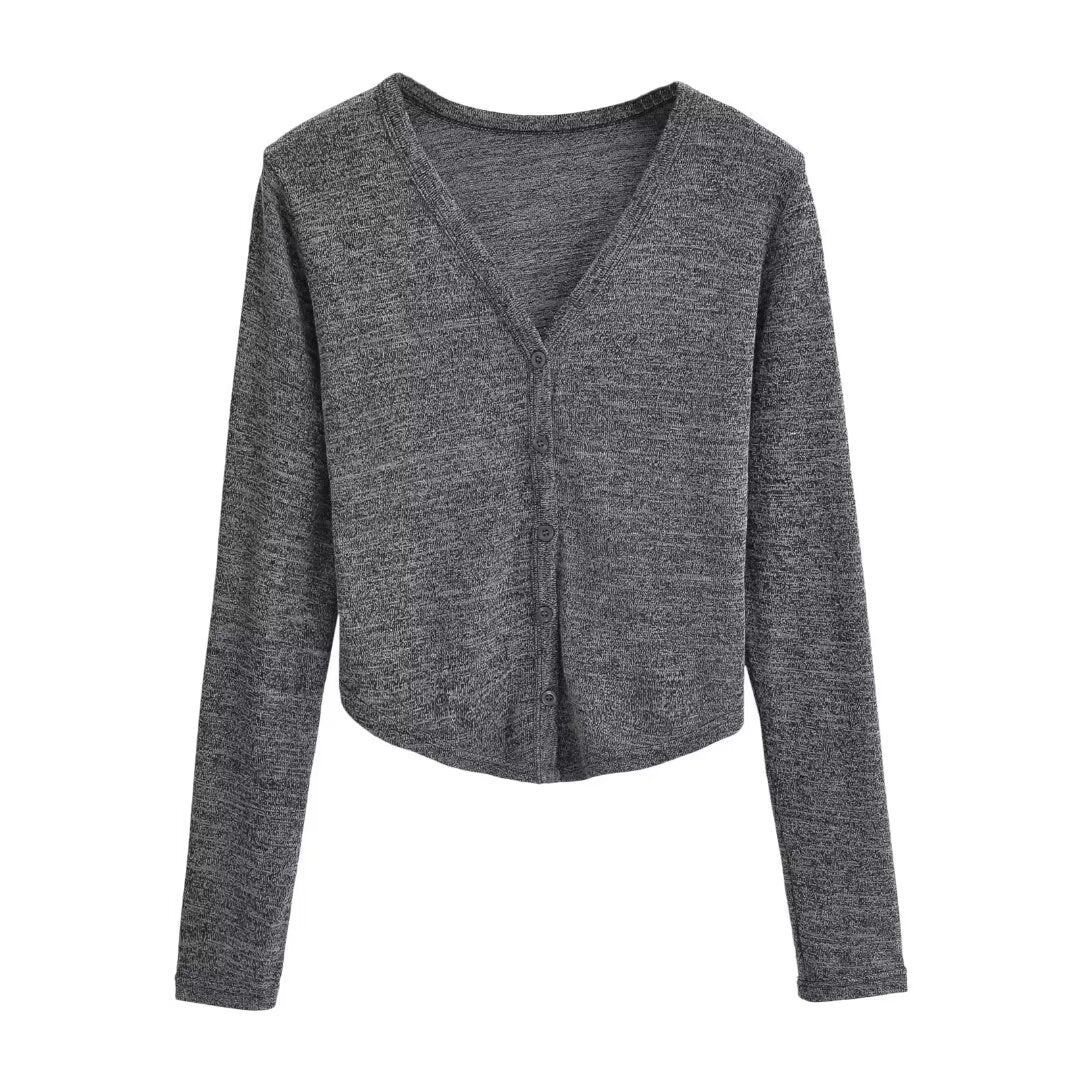 Dame kortærmet cardigan med fint strukturdesign og knapdetaljer Stilla