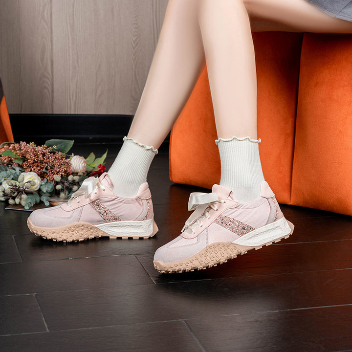 Dame trendy sports-sneakers med glitrende akcent og komfortabel sål Stilla