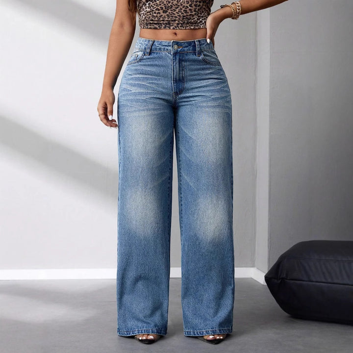 Dame bredskårede højredede jeans i en afslappet vintage stil Stilla