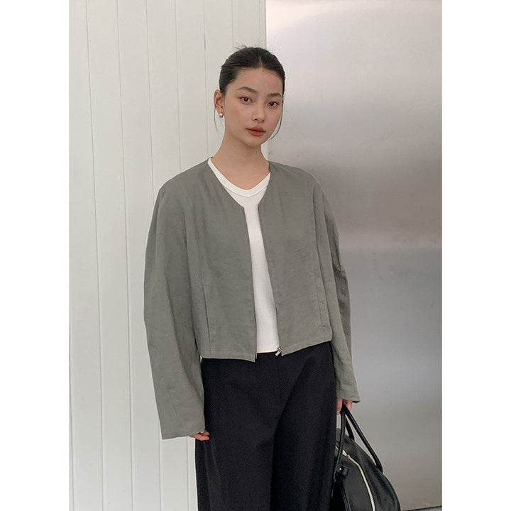 Damer cropped blazer med raffineret V-udskæring og skjult lynlås Stilla