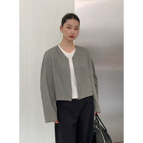 Damer cropped blazer med raffineret V-udskæring og skjult lynlås Stilla