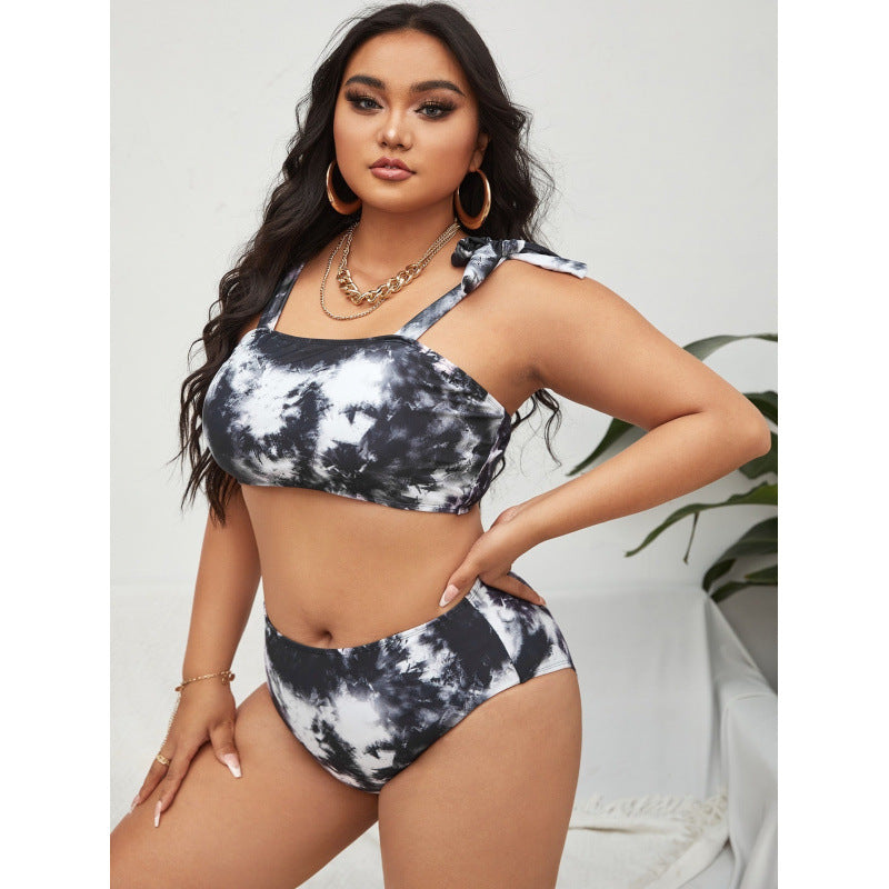 Dame bikini-sæt med høj talje og trendy crop-top Skovae