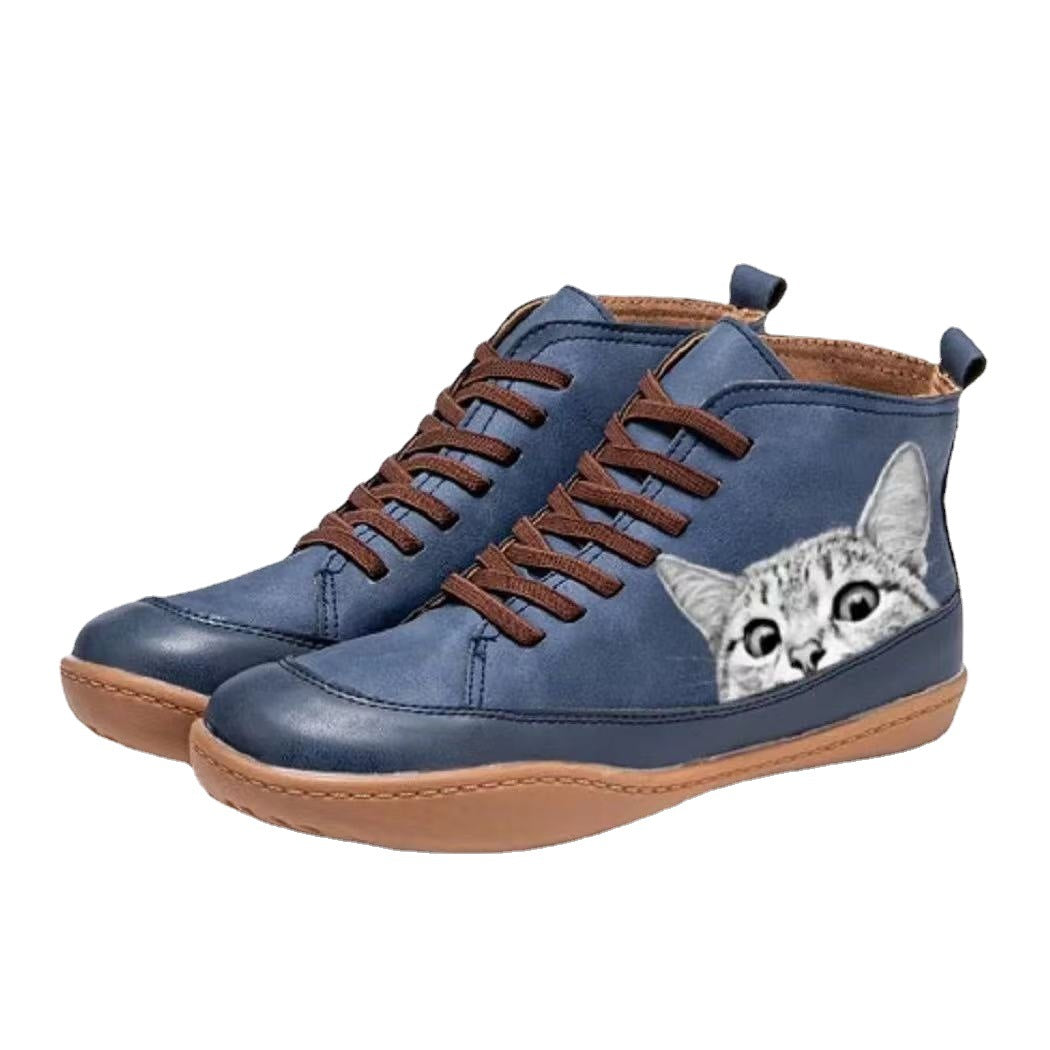 Damer Høje Sneakers med katteprint Stilla