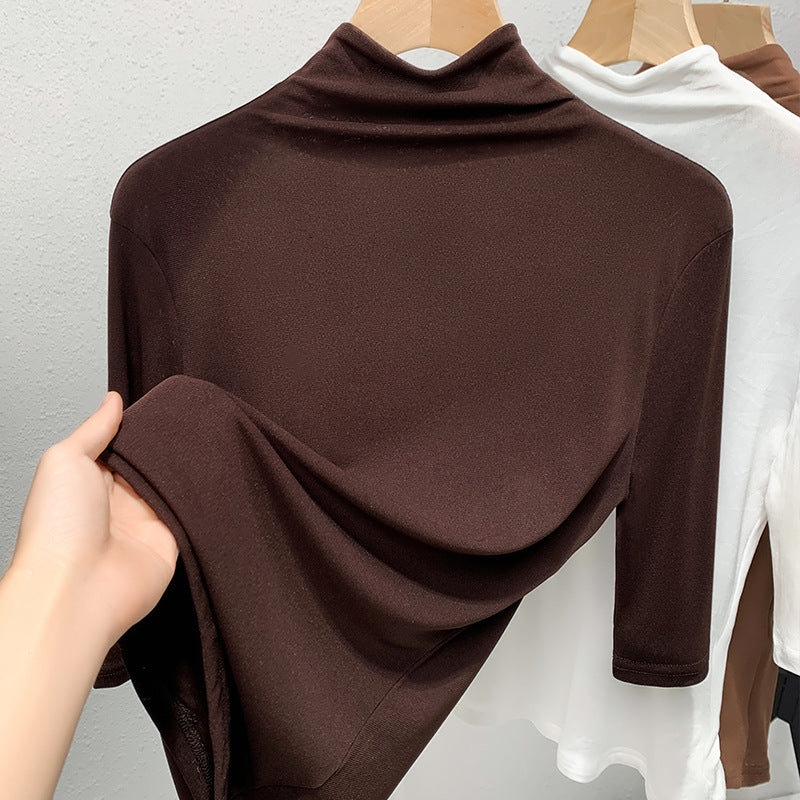 Dame Langærmet skjorte med moderne stålkrave og elegant drapering Stilla