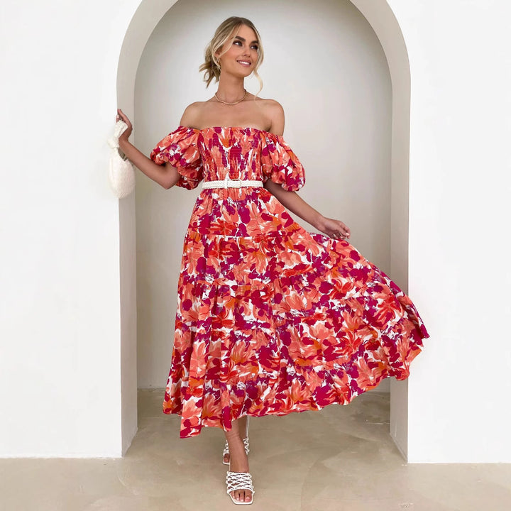 Dame elegant og luftig sommerkjole med flæsedetaljer Stilla