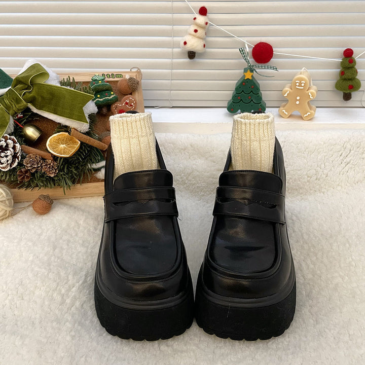 Dame Chunky Loafers med lagdelt plateau og elegant blokhæl Stilla