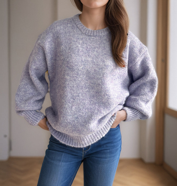 Kvinders chunky strikket sweater med generøse ærmer og moderne snit Stilla