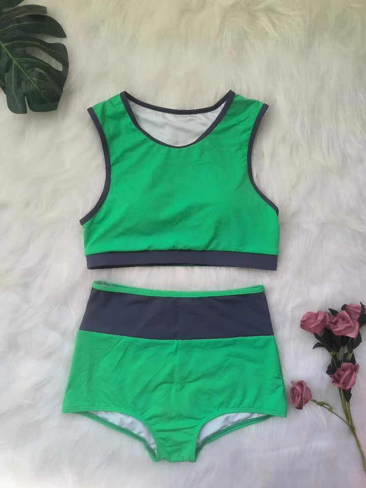 Dame Sporty bikini-sæt med høj-skåret trusse Skovae