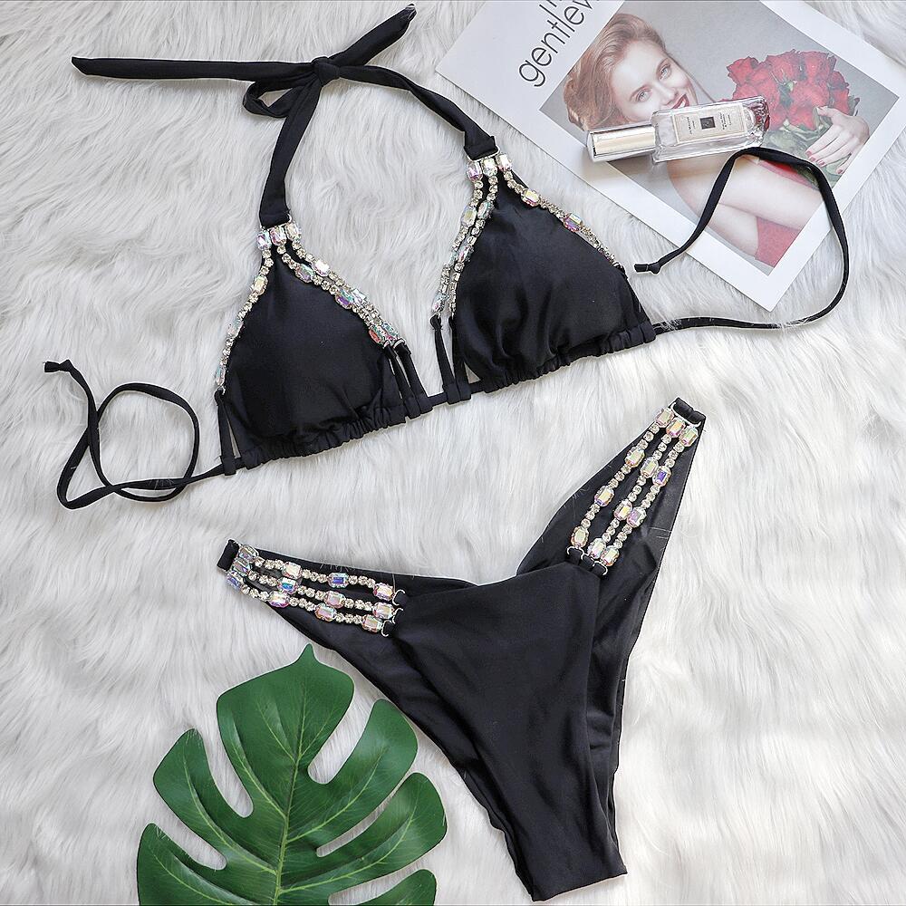 Dame-bikini-sæt med strass-dekoration Stilla