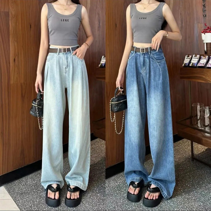 Kvindernes brede jeans med høj talje Stilla
