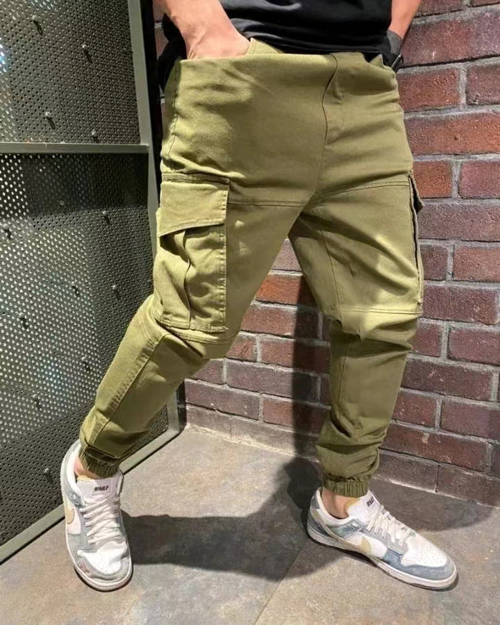 Herrer Cargo-bukser med elastiske cuff og praktiske lommer Stilla