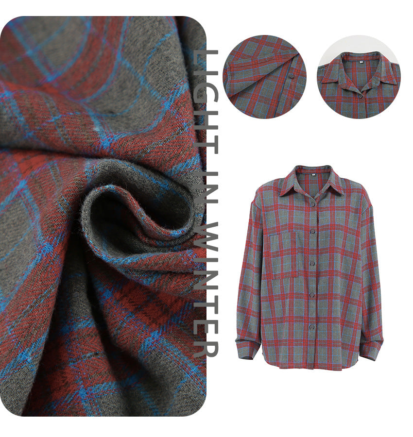 Dame Tjekket Flannel Skjorte med afslappet snit og casual oversized design Stilla