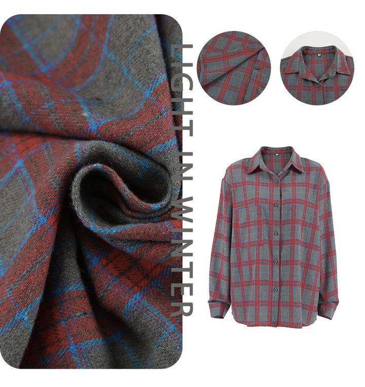 Dame Tjekket Flannel Skjorte med afslappet snit og casual oversized design Stilla