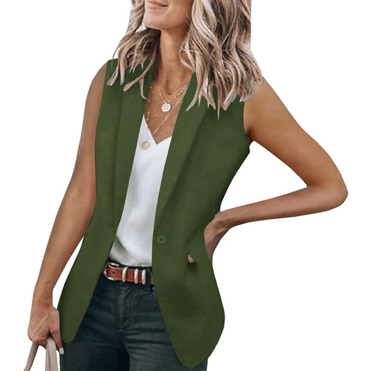 Dame ærmeløs blazer med elegant snit og smart design Stilla