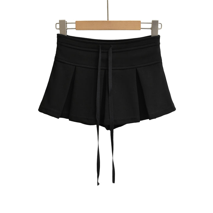 Dame sporty plisserede shorts med justerbar snor og elastisk talje Stilla