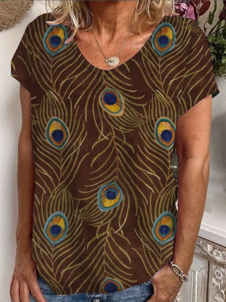 Dame Loose Bluse med farverigt paisleymønster Skovae