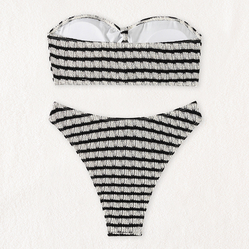 Dame Bandeau-Bikini med trendy udskæring Skovae