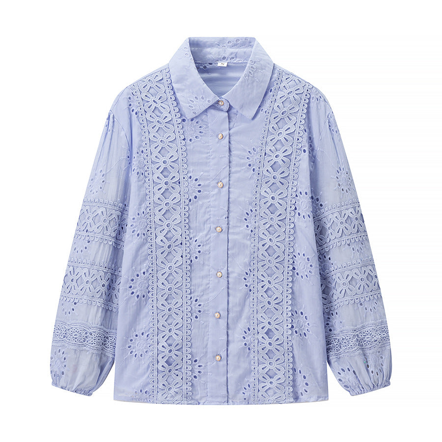 Kvinders sæt af blomster-broderet bluse og maxiskørt Stilla