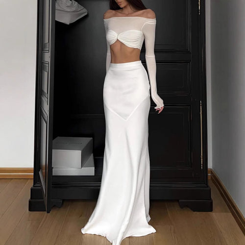 Dame Off-Shoulder Kjole med figursyet Nederdel og elegante Detaljer Stilla