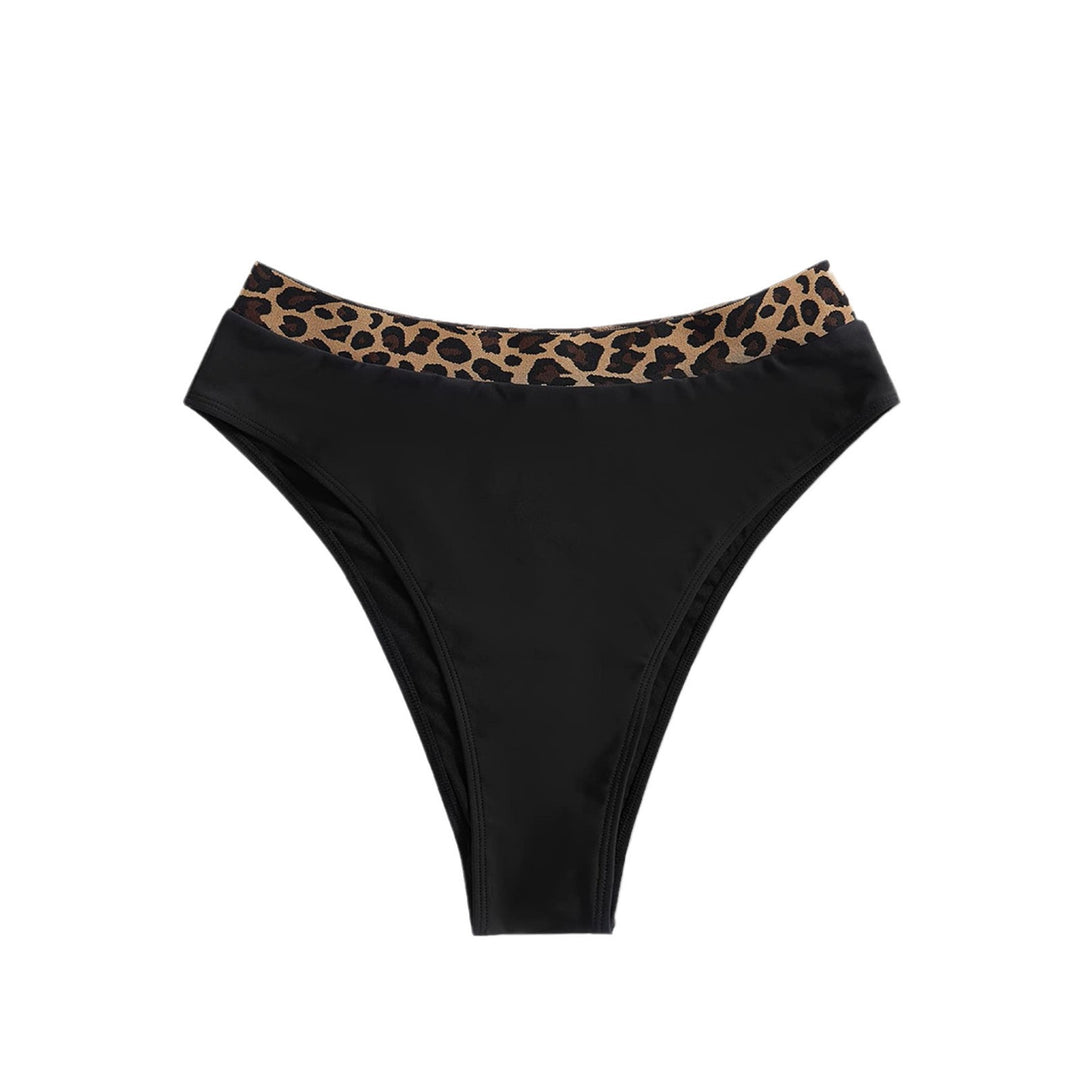 Dame Højtaljet Bikini-bund med fashionable leopardmønster Skovae