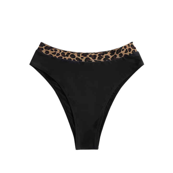 Dame Højtaljet Bikini-bund med fashionable leopardmønster Skovae
