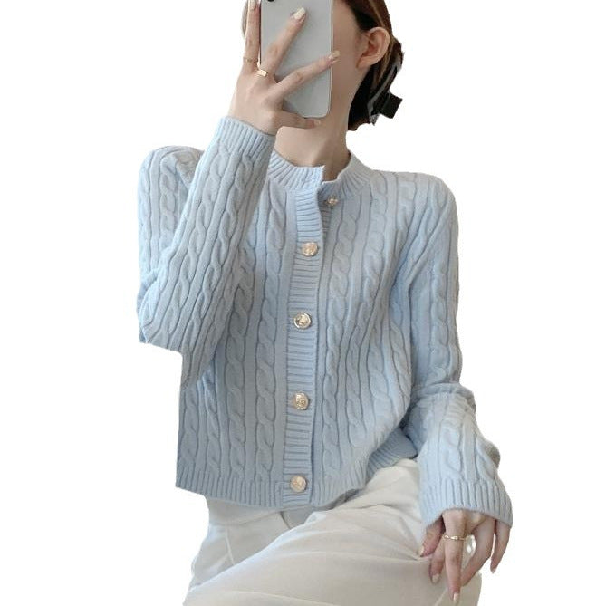 Femme Struktureret Kabelstrik-Cardigan Stilla
