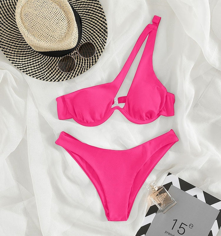 Damer triangel-bikini med asymmetrisk design og ergonomisk snit Skovae
