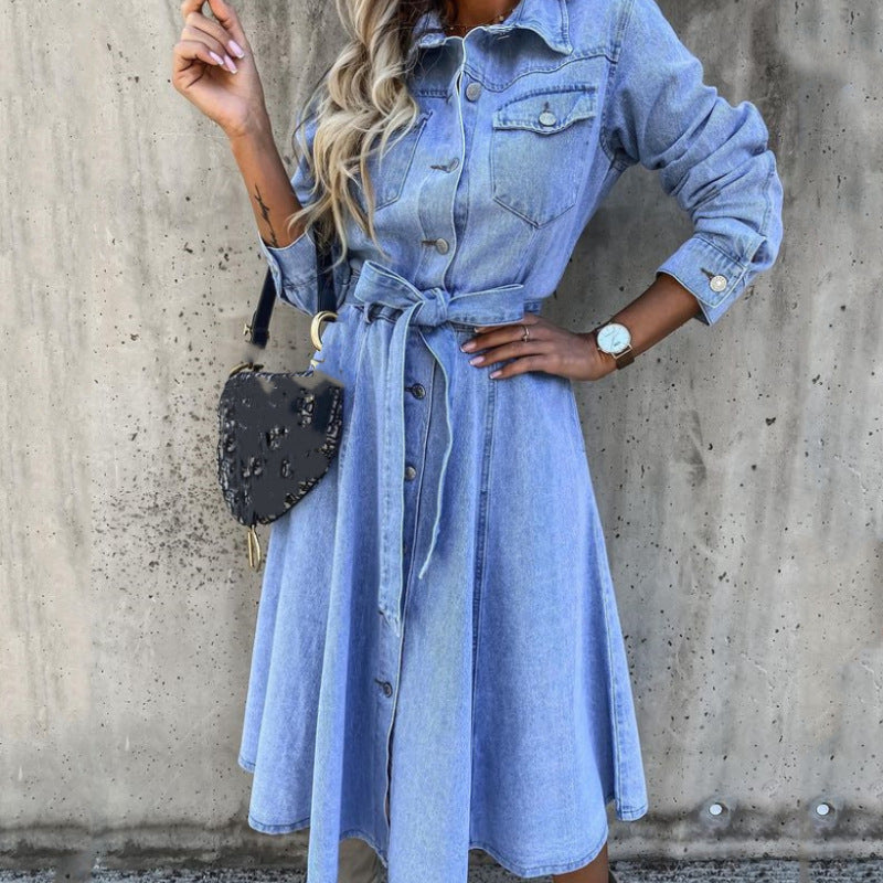 Dame Denim Kjole Stilla