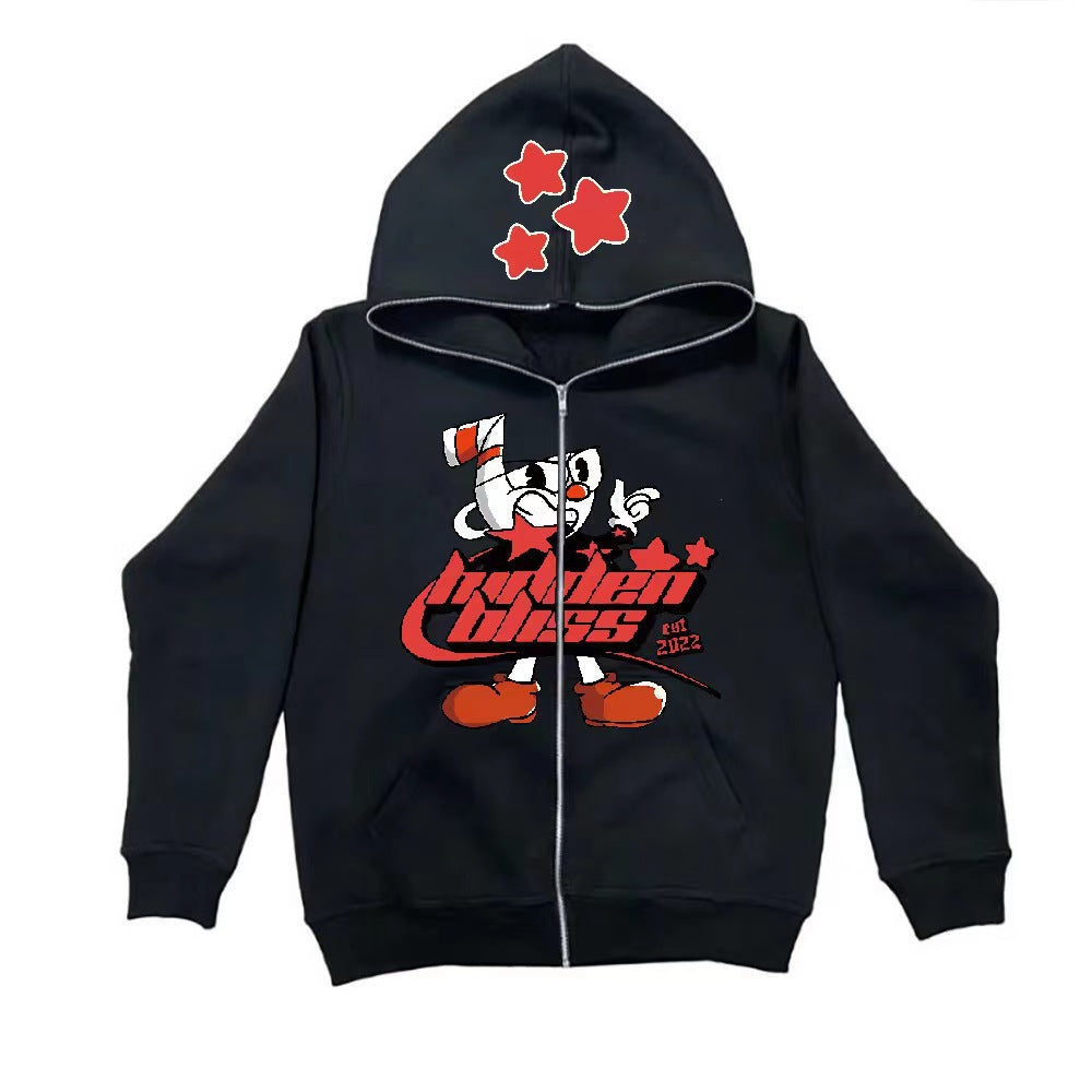 Dame hoodie med spændende grafisk design Skovae