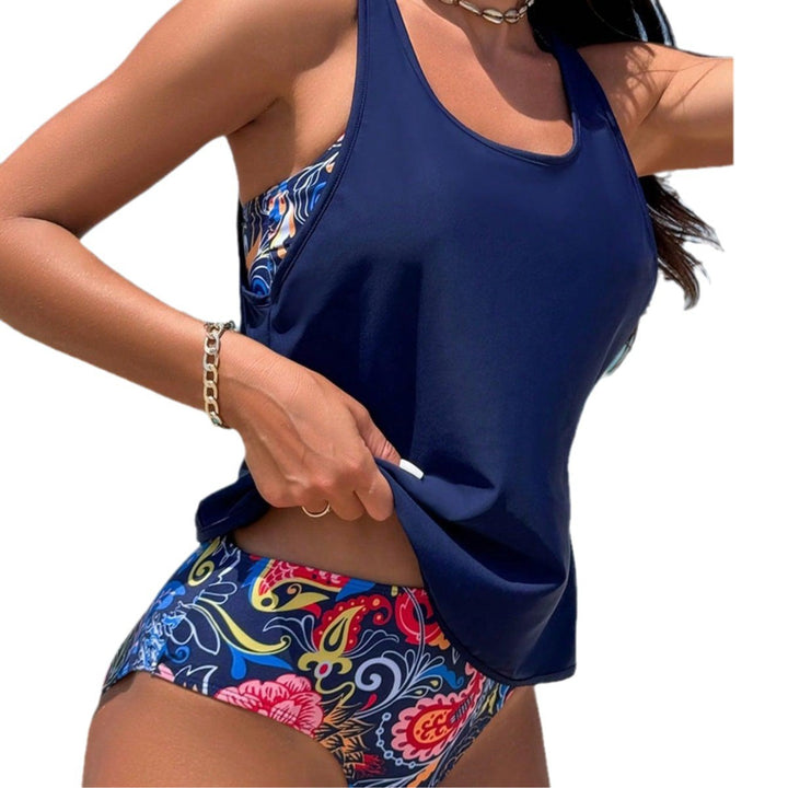 Damer Sportsligt Tankini-sæt med blomstret design Skovae