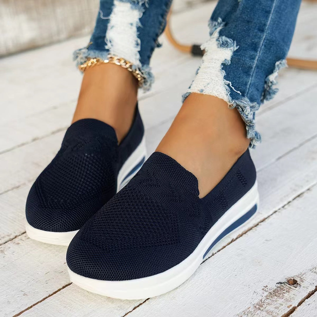 Dame Åndbar Komfort-Sneaker med fleksibelt Slip-On Design Stilla
