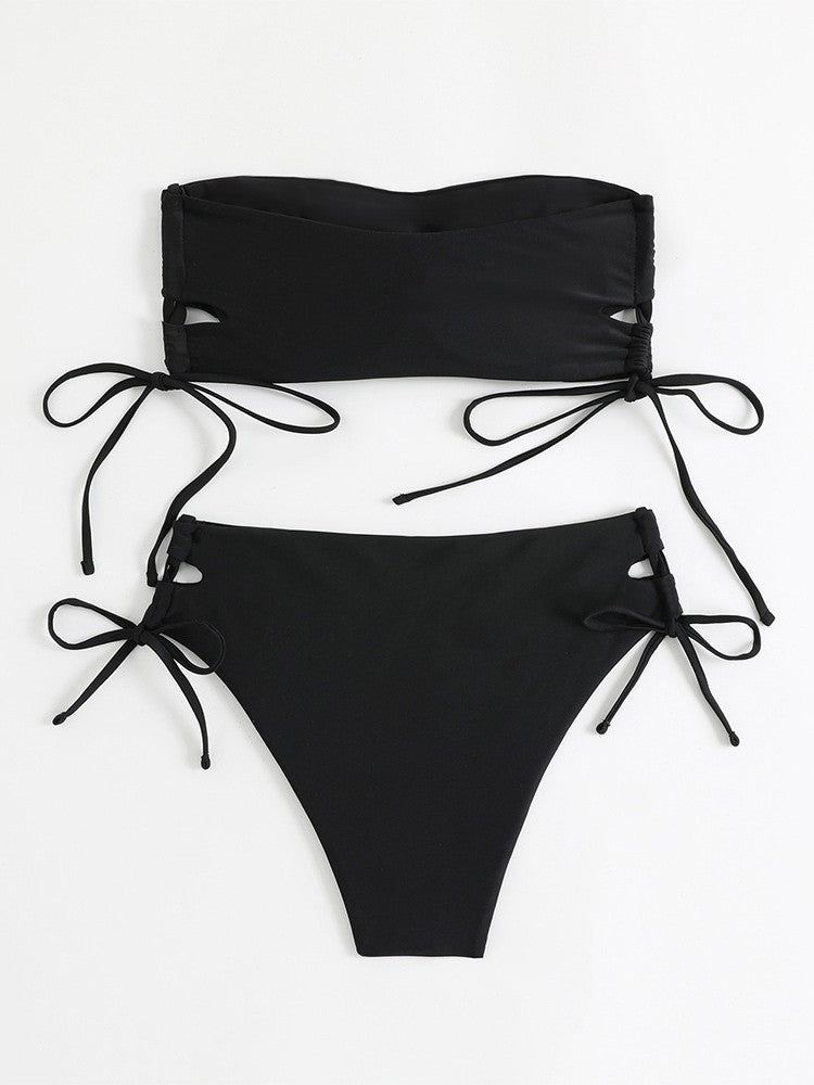 Dame Bandeau Stil Justerbar Bikini Sæt Stilla