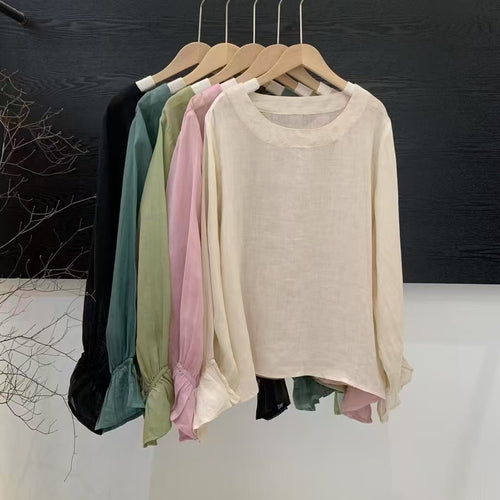 Femme Flowing Langærmet Bluse Stilla