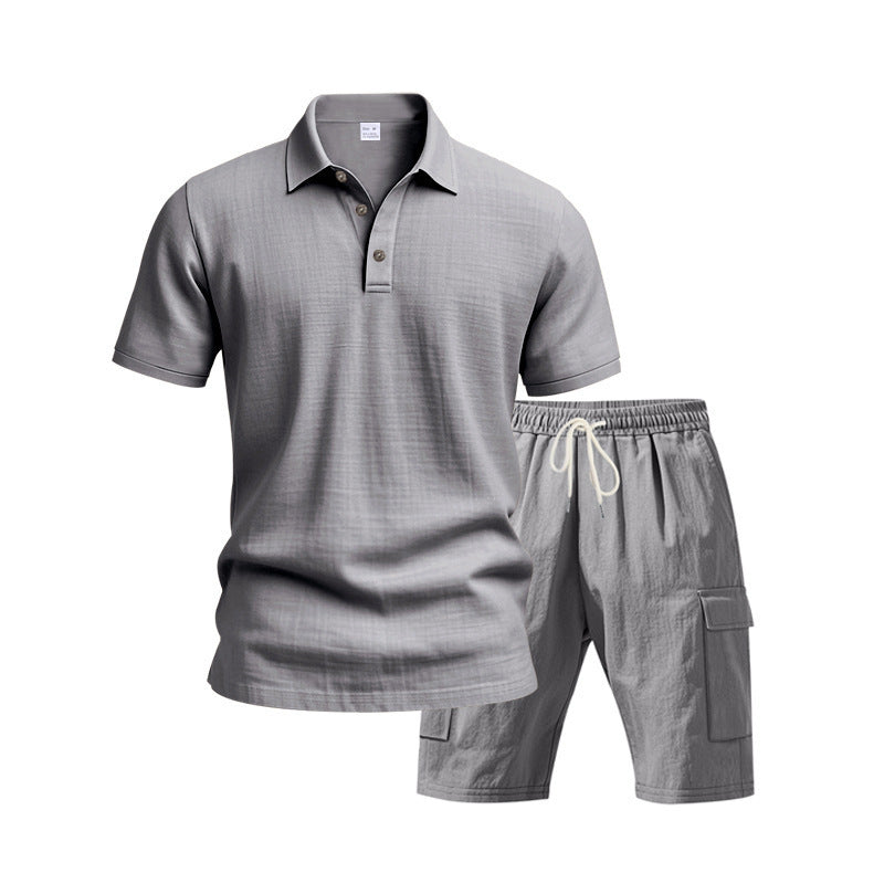 Herrer stilfuld polo skjorte med komfortable cargo shorts Stilla