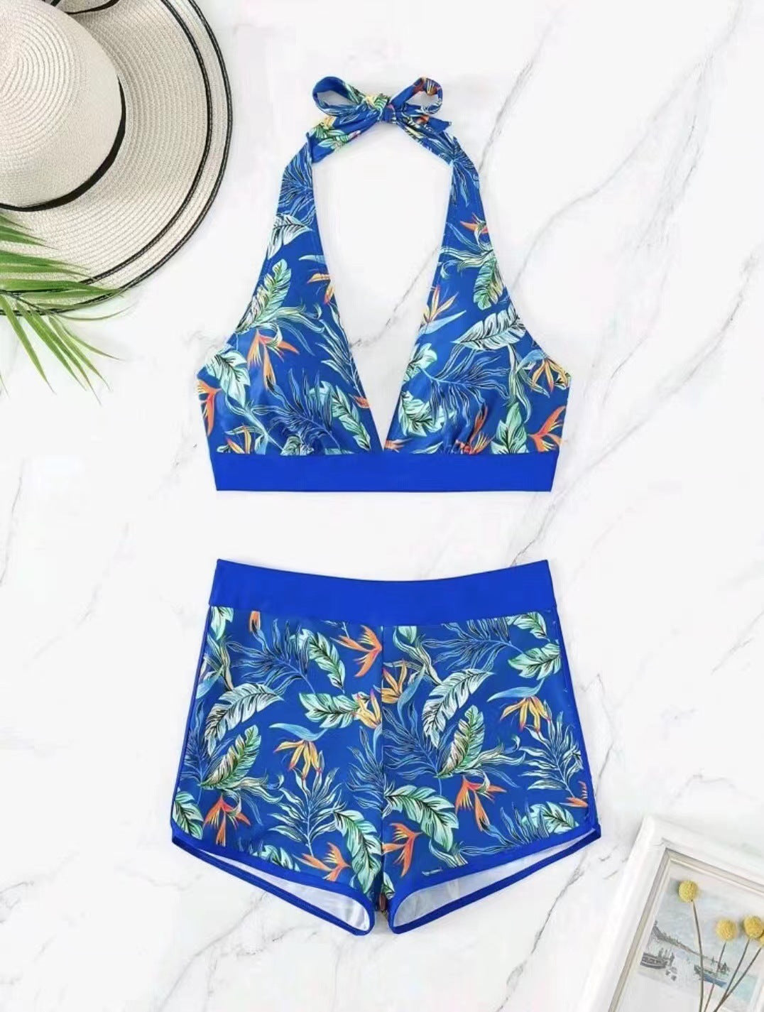 Dame Sport-Bikini-Sæt med floralt design og justerbare stropper Stilla