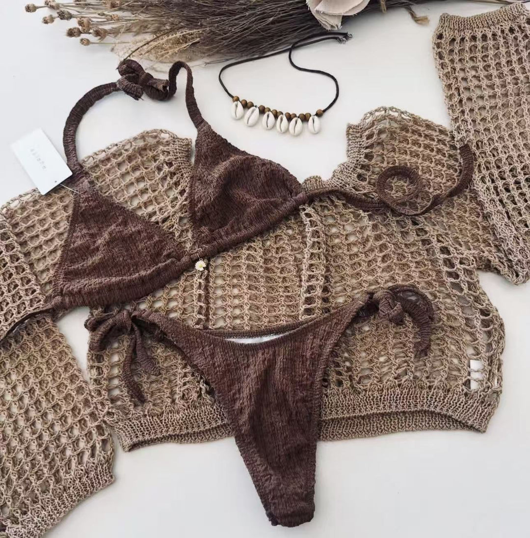 Dame bikini sæt med gennemsigtig overlayer Skovae