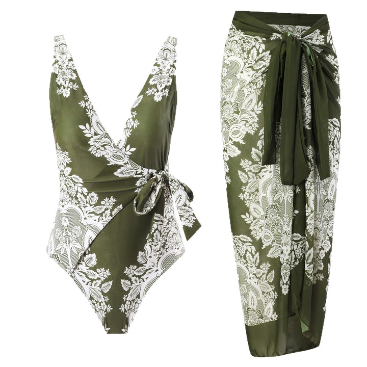 Dame indviklet badedragt med matchende sarong Stilla