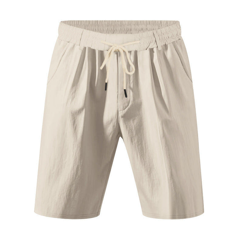 Herrer knæ-lange lette funktionelle shorts med elastisk talje, snortræk og dybe stiklommer Skovae