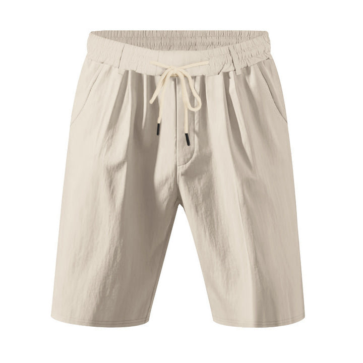 Herrer knæ-lange lette funktionelle shorts med elastisk talje, snortræk og dybe stiklommer Skovae