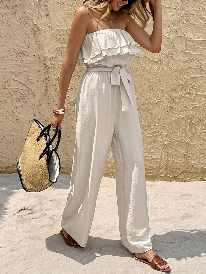 Femme Strapless Ruffled Jumpsuit Stilla