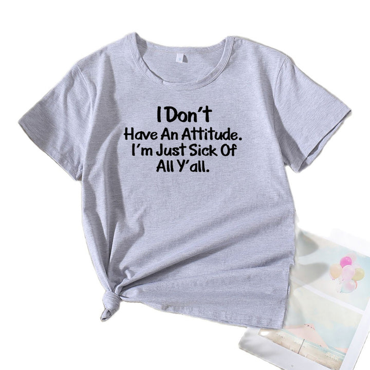 Dame Fritid Attitude Grafik T-shirt Stilla