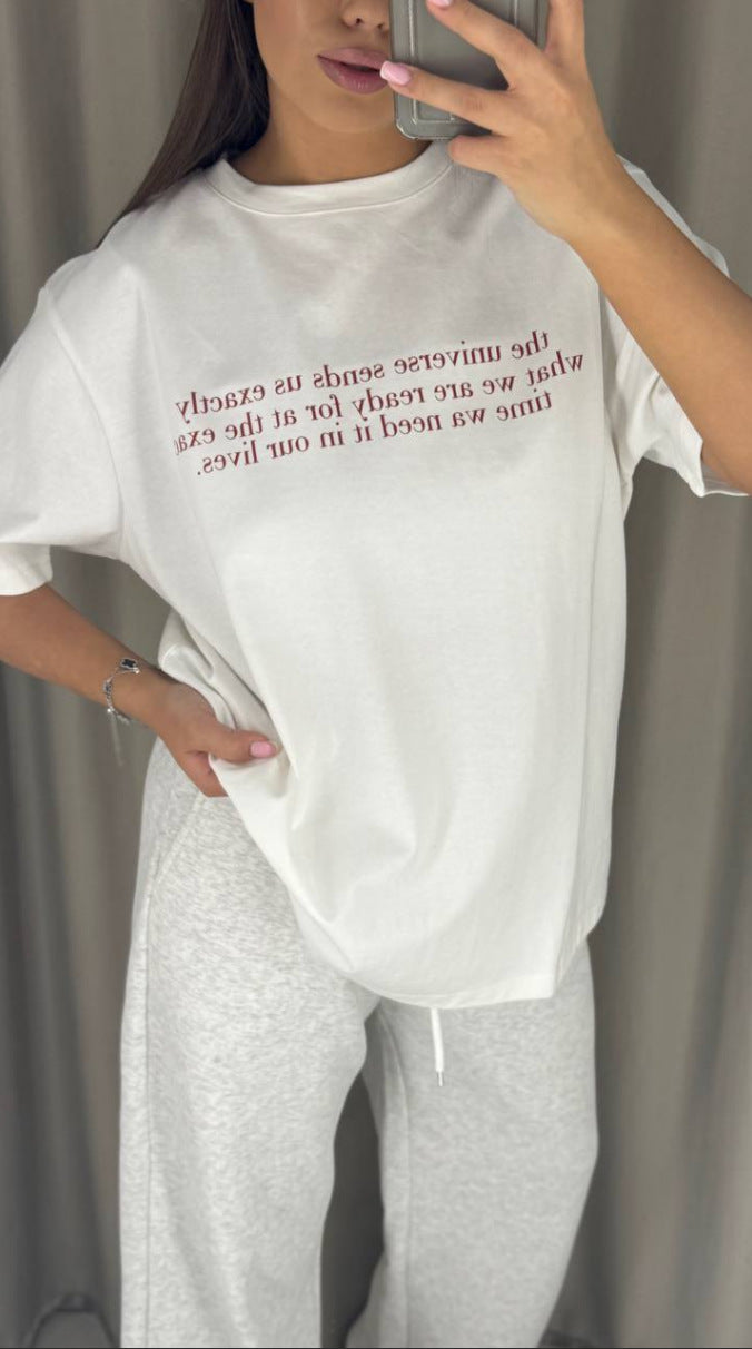Kvinders afslappede oversized T-shirt med kreativt print Stilla