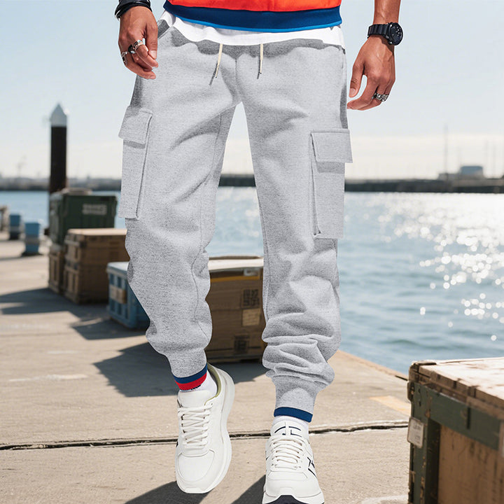 Herren nan urban Utility-jogger med snøre, påsatte klaplommer og elastisk kant Skovae