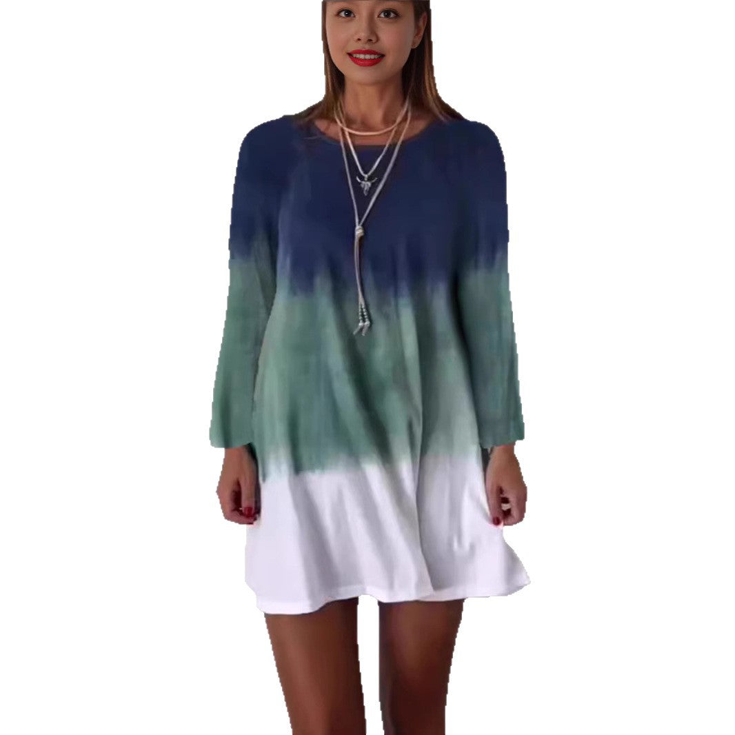 Dame fritidskjole i Dip-Dye design Stilla