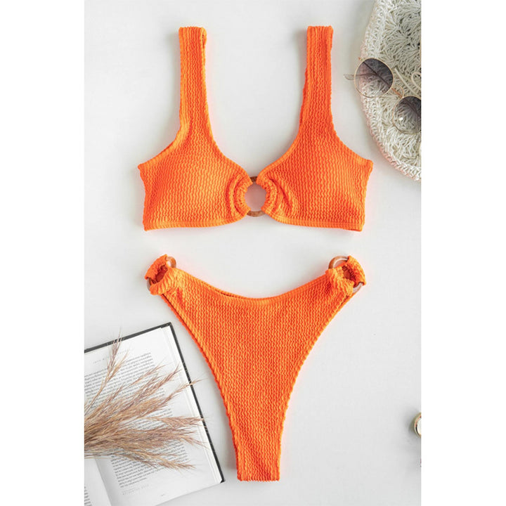 Dame Bikini med oval ringdetalje og høj benudskæring Skovae