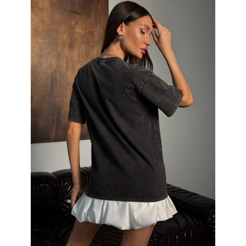 Dame T-shirt med legende musemotiv og afslappet oversized snit Stilla
