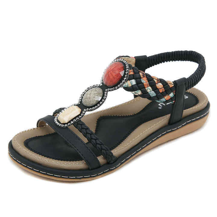 Dame sandaler med dekorerede remme og anatomisk fodseng Stilla
