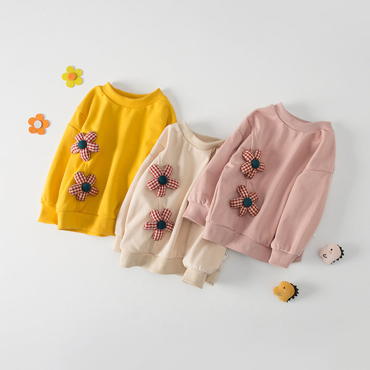 Pige Fritids Blomst dekoreret Sweatshirt Stilla